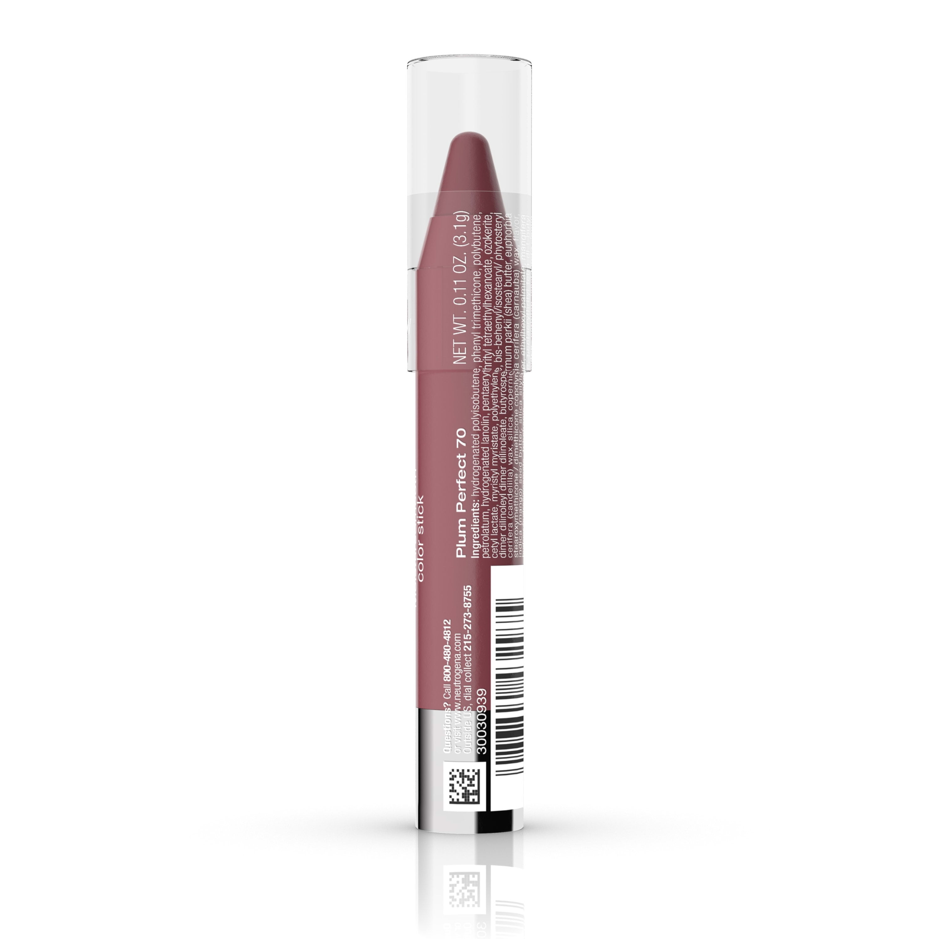 (2 pack) Neutrogena MoistureSmooth Color Stick Lipstick, 70 Plum Perfect