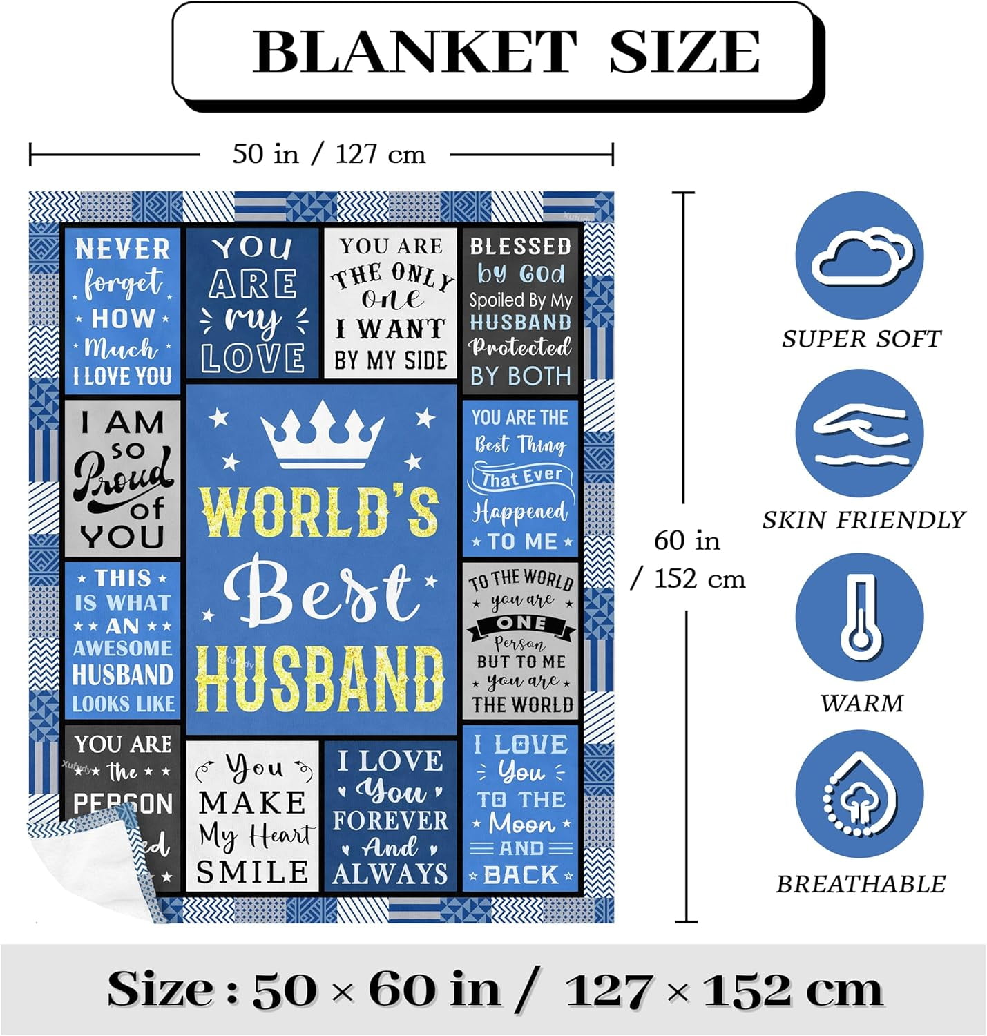 Gifts for Him Husband, Husband Birthday Gifts from Wife Blanket, Cool Anniversary Wedding Gifts