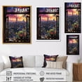 thumbnail image 4 of Designart "Window View of Tokyo at Night III" Landscapes Framed Wall Art - Traditional Pink Japan Entryway Framed Wall Art, 4 of 6