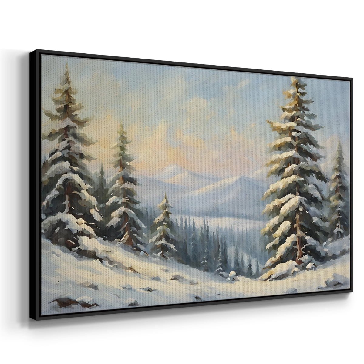 Vintage Landscape-CCIV By Wexford Home Framed in Black Wood Gallery Wrapped Canvas 25 in. x 37 in.