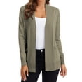 thumbnail image 2 of Women'S Open Front Knit Cardigan Sweater Long Sleeve with Pocket Khaki L, 2 of 9