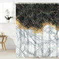 thumbnail image 2 of Black and Gold Marble Shower Curtain Abstract Luxury Grey Golden Texture Waterproof Shower Curtain for Bathroom Modern Aesthetic Fabric Bath Curtain Accessories Home Decor, 72x72 Inch, 2 of 6