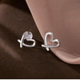 thumbnail image 5 of Solid 925 Sterling Silver Love Heart Clip On Earrings Ear Cuffs for Women Teens Heart Wrap Earrings No Piercing, 5 of 8