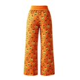 thumbnail image 5 of DHFJKG Womens Halloween Pajamas Pants Pumpkin Print Wide Leg Drawstring Waist Palazzo Loungewear Pants, 5 of 5