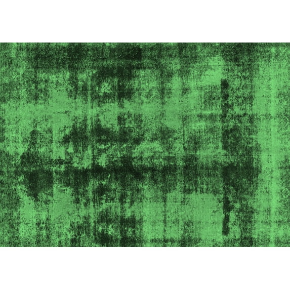 Ahgly Company Indoor Rectangle Abstract Emerald Green Modern Area Rugs, 8' x 12'