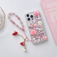 thumbnail image 3 of for iPhone 11 Pro Bling Case,Luxury Crystal Rhinestone Flowers Glitter Diamond Pearl Women Girls Kids Case Cover with Lanyard for iPhone 11 Pro 5.8 inch, 3 of 6