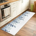 thumbnail image 3 of Blue Teal Botanical Runner Rug 2x6 FT,Non Slip Hallway Rugs,Eucalyptus Leaves Pastoral Floral Washable Soft Floor Carpet Throw Runner Carpet Long Rugs for Entryway Kitchen Bedside Sliding Door, 3 of 8