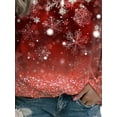 thumbnail image 3 of JustVH Women Christmas Snowman Print Tops Crew Neck Tunic T-Shirt, 3 of 5