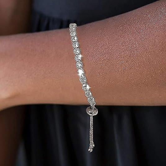 Mariell Pulsera Nupcial CZ, Pulsera De Tenis CZ Para Novias, Circonita Cúbica Nupcial Y Joyería De Boda : Mariell