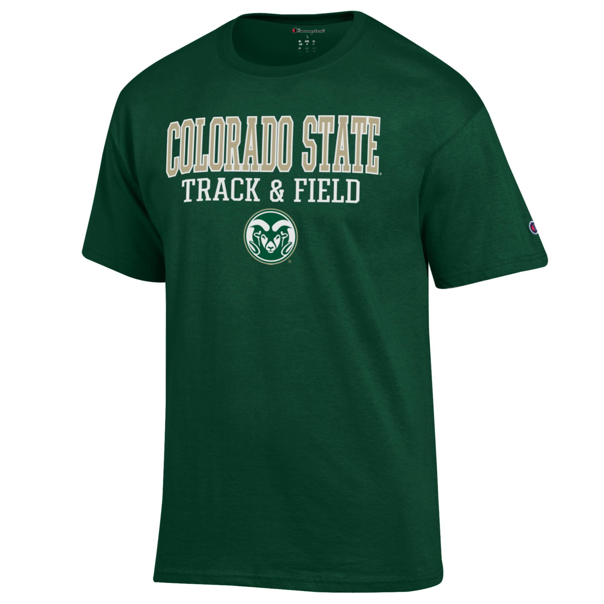 Men's Champion  Green Colorado State Rams Track & Field Stack T-Shirt