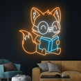 thumbnail image 3 of Handmadetneonsign Fox Reading Book Neon Light, Fox Book Led Sign, Fox Bookish Neon Sign, Bookworm, 3 of 5