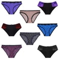 thumbnail image 3 of Curve Muse Women's Sexy Lace Bikini Hipster Panties Mid High Rise Briefs-8PCS-PACKA-M-6, 3 of 7