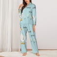 thumbnail image 2 of Xecao funny goose Print Women Pajamas Set Soft Sleepwear Pjs long Sleeve Button Down Nightwear with Long Pants-Small, 2 of 7
