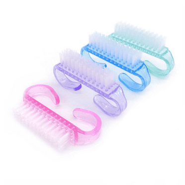 FACEGA 4 Pieces Nail Brush for Cleaning Fingernails，Compact Fingernail Brush with Glitter Finish，Durable Nail Brush Set