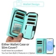 thumbnail image 3 of Asuwish Wallet Phone Case for Samsung Galaxy S26 Ultra 5G Tempered Glass Screen Protector Bling Glitter Crossbody Lanyard Strap Flip Zipper Purse Card Holder Cell Cover S26Ultra 26S S 26U Women Green, 3 of 7