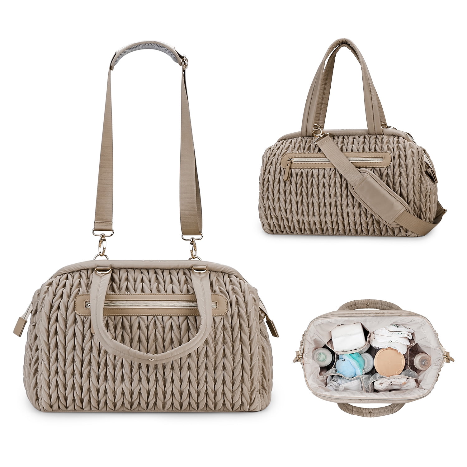Sunyuer Diaper Tote Bags for Women, Lightweight Travel Work Hospital Maternity Weekender Bag, Crossbody Mommy Bag