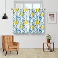 thumbnail image 2 of Lemon Flower Kitchen Curtains - Country Leaves Rustic Small Short Cafe Curtains Farmhouse Fruits Botanical Plant Tier Curtains Decor for Living Room Rod Pocket Window Drapes 2 Panels 28"x36", 2 of 5