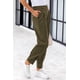 thumbnail image 3 of Pantalones PRETTYGARDEN 2025 de tiro alto tobilleros verde ejército XL, 3 of 9