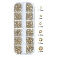 thumbnail image 3 of Set de strass para uñas HNUIX, 120 piezas, color dorado champán, gemas 3D, 3 of 7