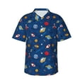 thumbnail image 1 of Balery Space Camisas hawaianas de manga corta para hombre, camisas playeras de corte holgado, camisas de vacaciones con botones,3X-Large, 1 of 7