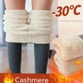 thumbnail image 2 of Mallas térmicas gruesas para mujer, Leggings cálidos de lana de cordero, mallas elásticas de cintura alta de Cachemira, pantalones ajustados de lana negra, invierno, 2022, 2 of 4