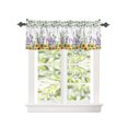 thumbnail image 2 of Kitchen Cafe Valance Curtain for Small Windows,Sunflower Lavender and Eucalyptus Leaf Rod Pocket Valances Pastoral Garden Art on White Window Treatment Panel for Living Room/Bedroom/Bathroom,42x12in, 2 of 9