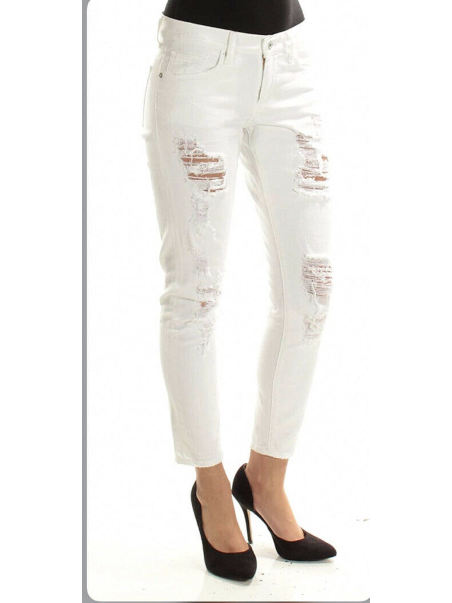 LUCKY BRAND Womens White Frayed 