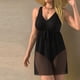 thumbnail image 1 of Traje de baño de una pieza para mujer, moda femenina, informal, color sólido, sin espalda, con tirantes, bikini de malla, conjunto de bikini para mujer, traje de baño de moda playera para mujer, traje, 1 of 4