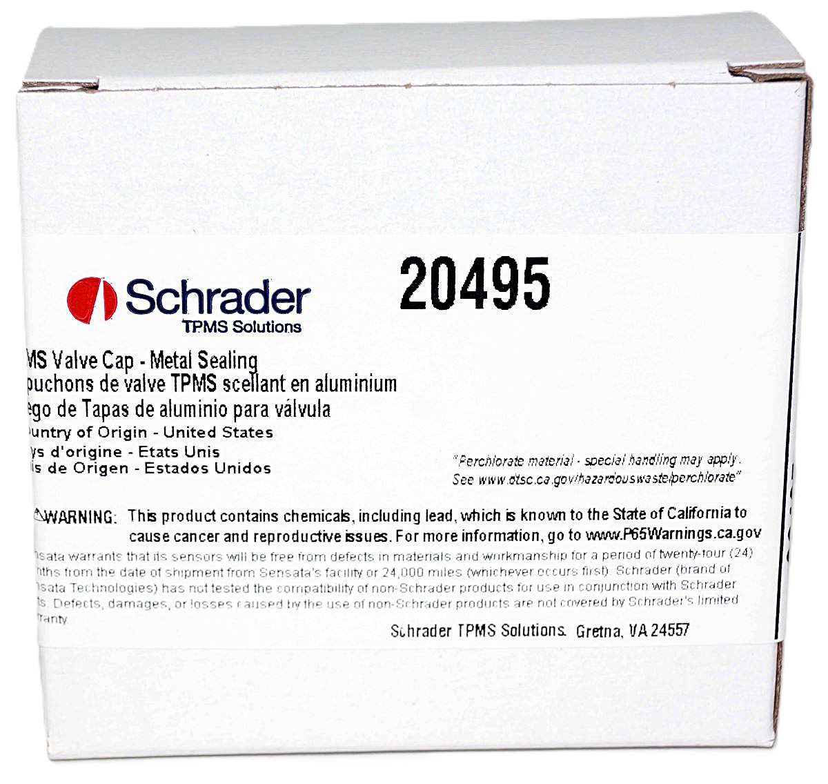 Schrader TPMS Sensor Valve Stem Caps 20495 Aluminum Pack of 100