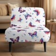 thumbnail image 2 of HELLHERO Friendly for Pets Armless Accent Chair Protector for Home, Dustproof Armless Accent Chair Cover, Colorful Butterflies, 2 of 8