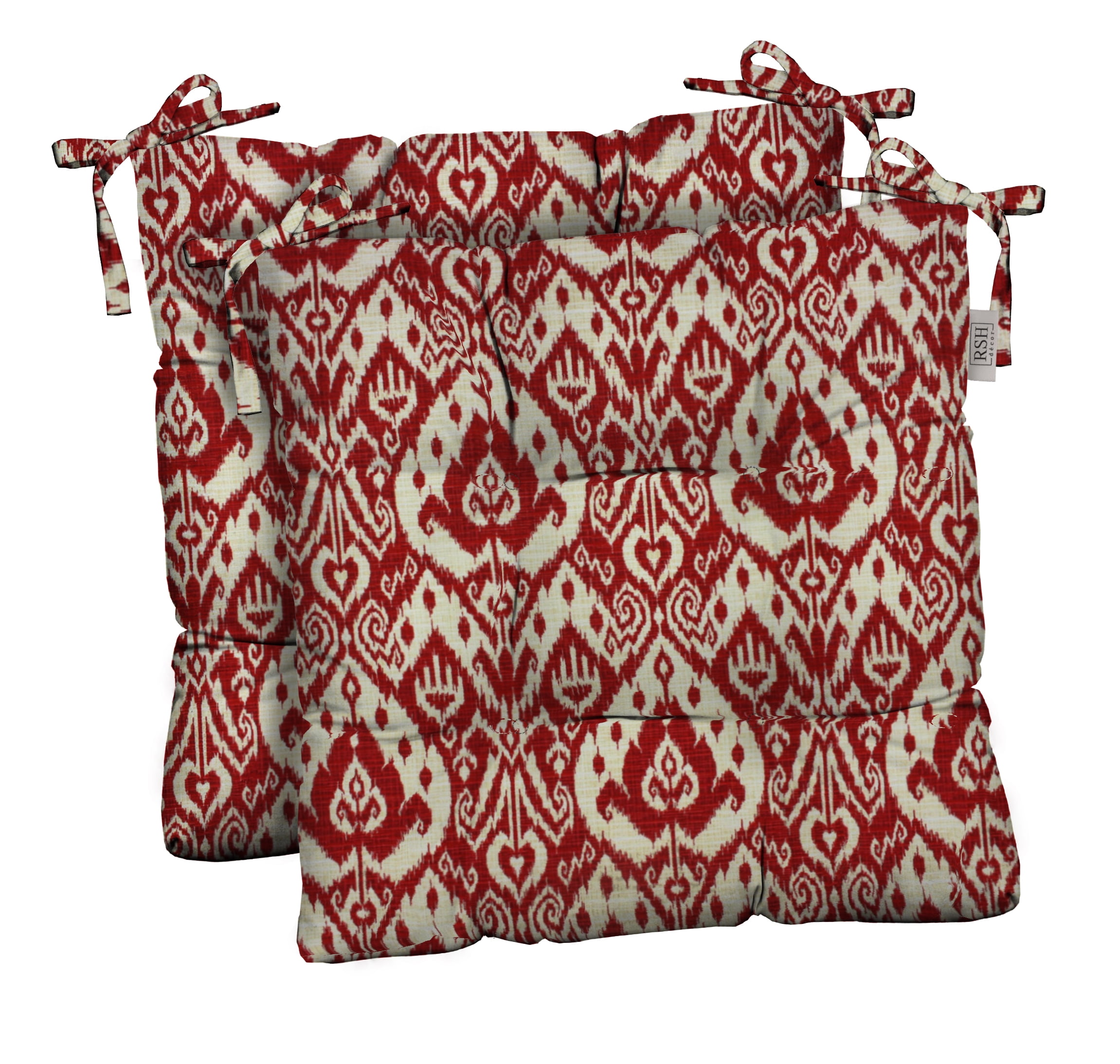 RSH Décor Indoor Outdoor Set of 2 Tufted Dining Chair Seat Cushions, 20