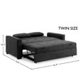 thumbnail image 5 of Nantucket Pull-Out Chenille Sleeper Sofa with Accent Pillows, Twin Size, Charcoal, 5 of 6