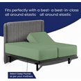 thumbnail image 4 of Top Split Queen Sheets Sets For Adjustable Bed - Split Down 36" from The top Split Head Queen Size Fits 14-18" Deep Pocket, 1000-TC Egyptian Cotton (Solid, Moss), 4 of 4