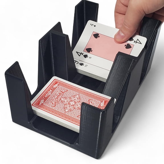 Six Deck Plastic Playing Card Tray, Holds 3 Decks on Each Side - Non-Swivel