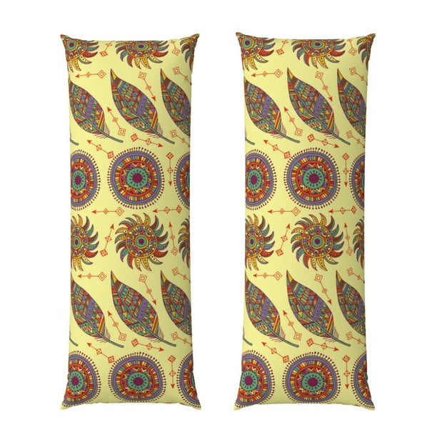 Balery Bohemia Funda Protectora para Almohada Corporal de Algodón Hipoalergénico con Cierre(55 x 21 pulgadas), Almohadas No Incluidas