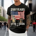 thumbnail image 2 of Leey-World Mens 250 Anniversary Usa Shirt 1776-2026 250th Birthday Patriotic American Flag T-Shirt 4th of July Shirt(Black,XL), 2 of 4