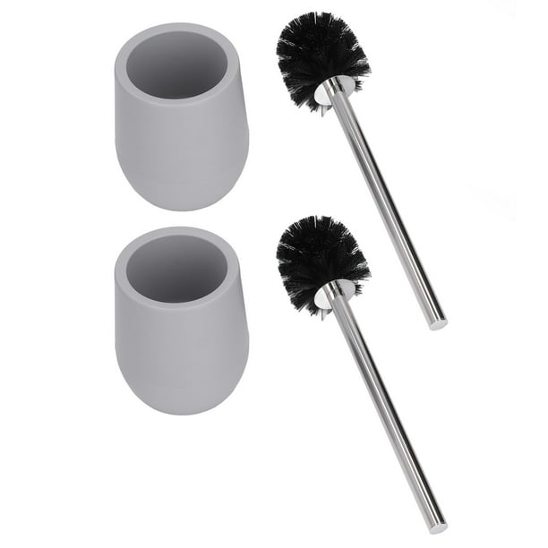 Toilet Bowl Cleaner Brush Toilet Brush Cleaner Durable Wearable Convenient Practical For Home For Hotel For Office Gray 2pcs inner Box White