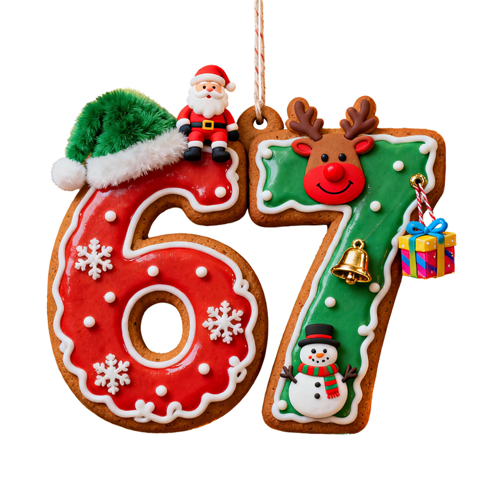 Números acrílicos navideños para colgar de 8 cm Adornos festivos con ...