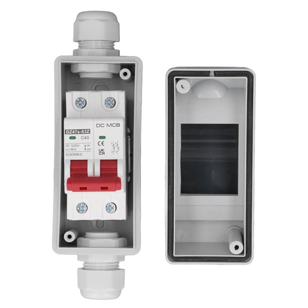Disyuntor En Miniatura, Ventana Transparente 1000V DC Interruptor Aislador 2P 6KA Capacidad De Ruptura 40A Pa66 Para De Generación De Energía Solar