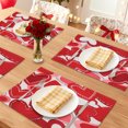 thumbnail image 2 of Red Pink Love Hearts Placemats Set of 6, Happy Valentine's Day Dining Table Place Mats Home Kitchen Decor Heart 17.7*11.8inch, 2 of 6