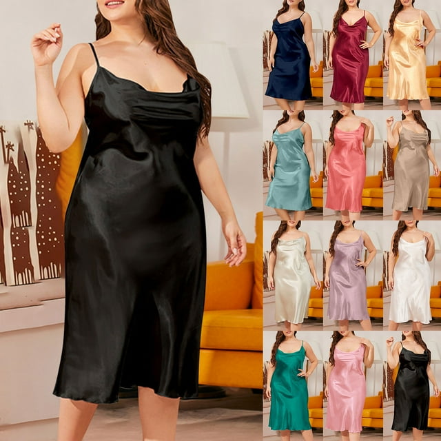 JDQJBZ Ladies Nightgowns Plus Size Sleeveless Sleep Gown Home Wear