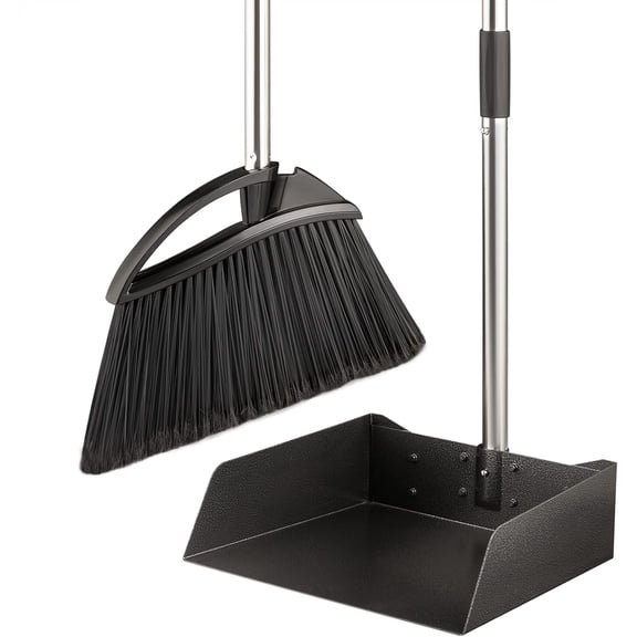 Dust Pans with Long Handle - 35”Heavy Duty Metal Upright Stand Up Dustpan - Long Handled Stand Up Dustpans - Best Dustpans for Home/Lobby/Shop/Garage/Yard