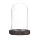 thumbnail image 1 of Cúpula de Vidrio Cloche Uxcell, 4.7"x2.8" Caja de Exhibición de Vidrio con Base de Madera para DIY Globos de Nieve/Pequeñas Plantas/Flores/Velas/Modelos/Souvenirs, Centro de Mesa [Oscuro], 1 of 7