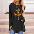 thumbnail image 2 of Pompotops Femmes O-Cou Impression en Vrac Mode Manches Longues Tops, 2 of 4