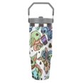 thumbnail image 3 of Stitch And Friends Stainless Steel Tumbler Car Cup 30 Oz with Handles, Vacuum Insulated Water Bottle for Home, Office Reusable Cup with Straw Leak Resistant Flip, 3 of 5
