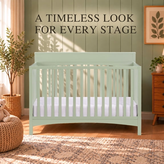 Suite Bebe Piper 5-in-1 Lifetime Convertible Crib in Sage Green