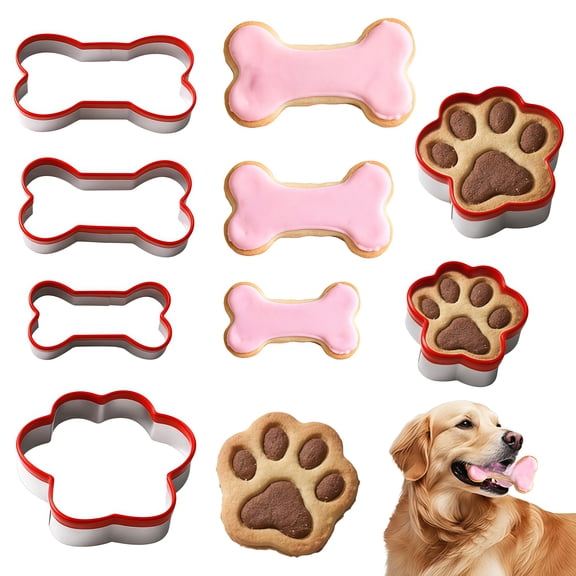 6 Piece Stainless Steel Baking Molds for Delicious Cookies and Cakes
