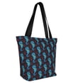 thumbnail image 2 of Fotbe Blue Seahorse Pattern Beach Tote,Shoulder Handbag,Spacious Tote Bag,Lightweight Travel Bag,Versatile Shopping Bag, 2 of 9