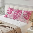 thumbnail image 4 of Pink Palm Leaf Body Pillow Covers, Tropical Vintage Grey Summer Plant Soft Breathable Throw Pillow Cases with Invisible Zipper, Decorative Pillowcase Pillows Protectors for Sofa Bed Couchair 20"x54", 4 of 9