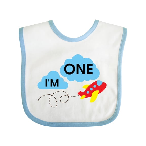 Inktastic I'm One Airplane 1st Birthday Boys or Girls Baby Bib